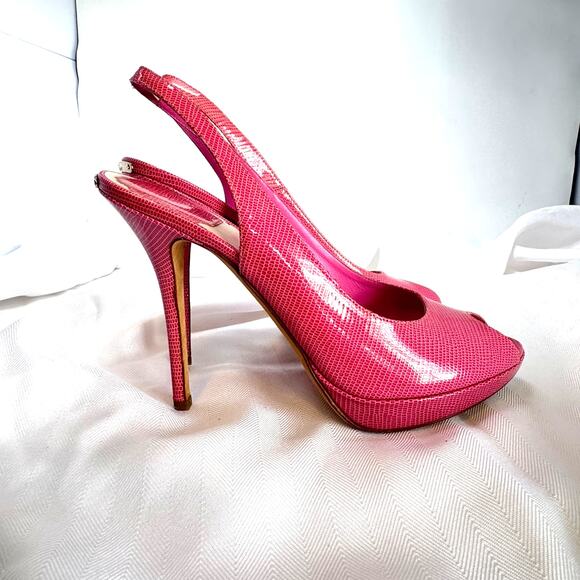 Dior‎ Miss Dior Patent Leather Slingback Pumps in Fuschia Size IT 41 US 11 - Picture 1 of 10